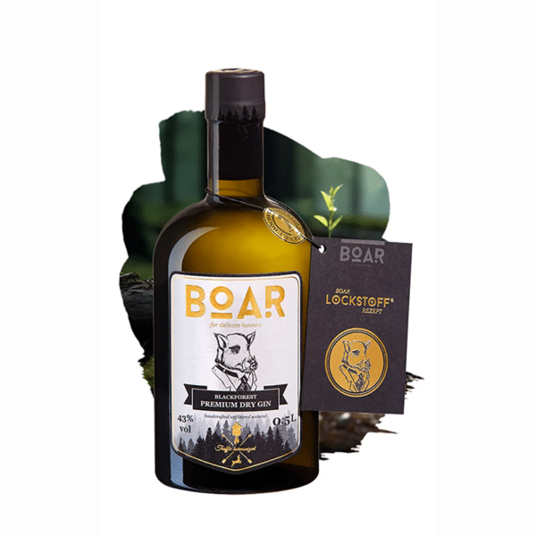 <b>BOAR Schwarzwald Dry Gin<br/>43%vol – 0,5l</b><br/>BOAR Gin